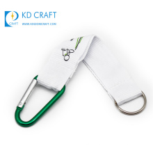 Free sample custom single sided silk screen printed reflective short keychain lanyard with carabiner